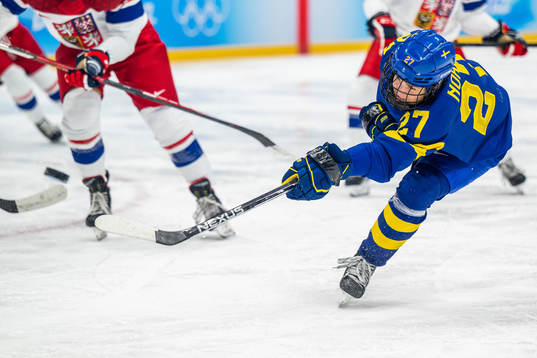 Emma Nordin of Sweden in the women’s ice hockey