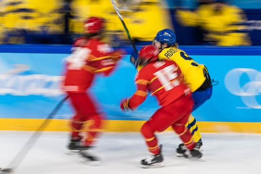 Jessica Adolfsson of Sweden in the women's ice hockey