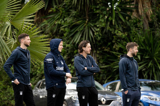Marcus Berg, Oscar Wendt , Gustav Svensson and Mattias Bjärsmyr of IFK Göteborg