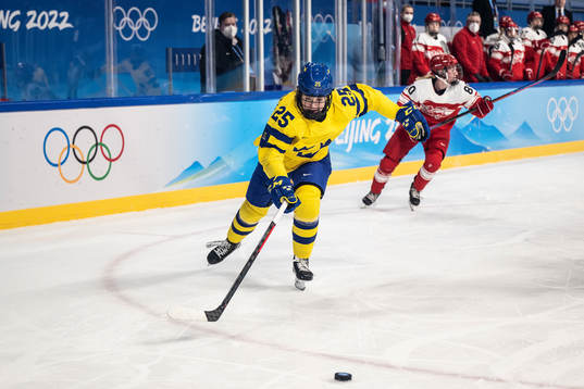 Lina Ljungblom of Sweden in the women's ice hockey game