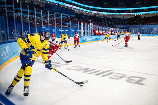 Michelle Löwenhielm of Sweden in the women's ice hockey