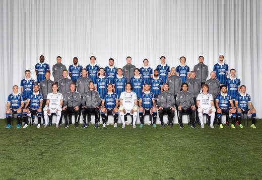  Patrick Nwadike, Transition coach/U19-tränare Jonathan Ederström, Christian Kouakou, Samuel Wikman, Edi Sylisufaj, Analys David Hollinggård, Johan Karlsson, Adam Wikman, Herman Sjögrell, Naprapat Petter Isaksson, Adam Hellborg. Mittenledet från vänster: Tim Olsson, Sportchef Ola Andersson, Fystränare Olle Ekman, Scout-/analysansvarig Adrian Von Heijne, Andreas Murbeck, Noel Hansson, Jamie Roche, Kristopher Da Graca, Lagläkare Jakob Johansson, Materialförvaltare Gert Andersson, Lagledare Gerth Karlsson, Filip Olsson. Sittande från vänster: Aron Bjarnason, Karl Larson, Hannes Sveijer, Assisterande tränare Petter Hansson, Huvudtränare Daniel Bäckström, Tim Björkström, David Mitov Nilsson, Marcus Mathisen, Assisterande tränare Theodor Olsson, Målvaktstränare Karim Fegrouch, August Ahlin, Moustafa Zeidan, Laorent Shabani.