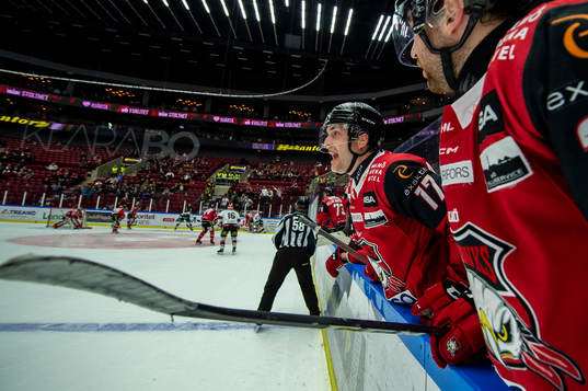 Malmö Redhawks Pathrik Westerholm  reagerar på ett domslut