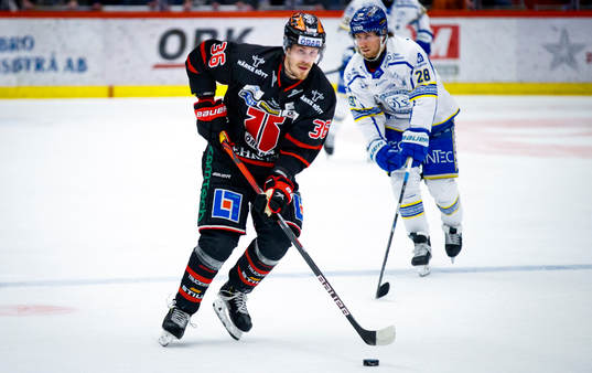 Örebros Emil Larsson och Leksands Justin Kloos