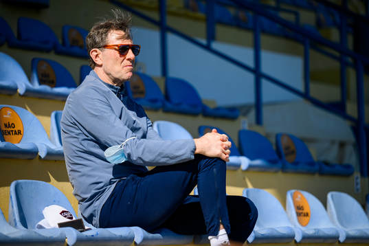 Faroe Islands head coach Håkan Ericson on the stands