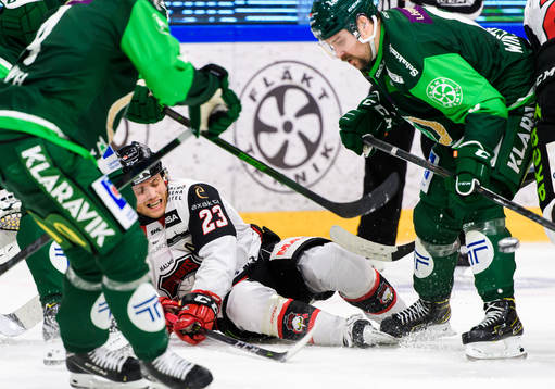 Malmö Redhawks Christoffer Forsberg och Färjestads Mikael