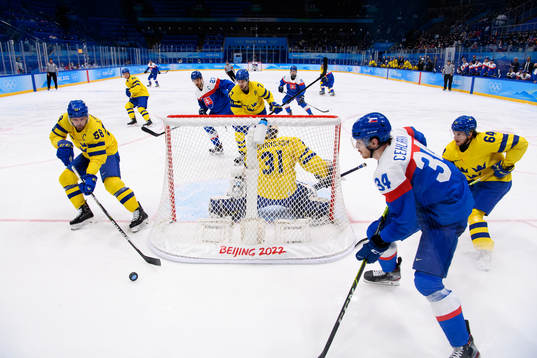 Peter Cehlarik of Slovakia against Anton Lander and