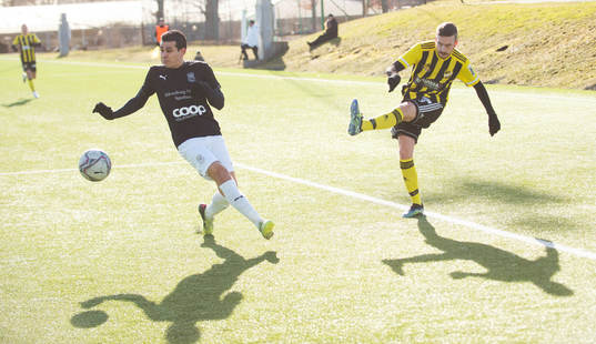 IFK Hässleholms Max Sandberg i träningsmatchen mellan Sölvesborg och IFK Hässleholm i Sölvesborg 19 februari 2022.
