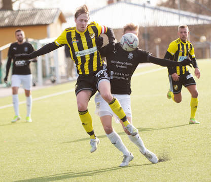 IFK Hässleholms Robin Strömberg i träningsmatchen mellan Sölvesborg och IFK Hässleholm i Sölvesborg 19 februari 2022.
