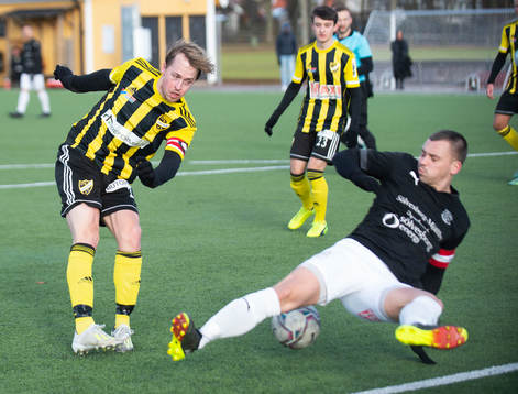 IFK Hässleholms Robin Strömberg i träningsmatchen mellan Sölvesborg och IFK Hässleholm i Sölvesborg 19 februari 2022.
