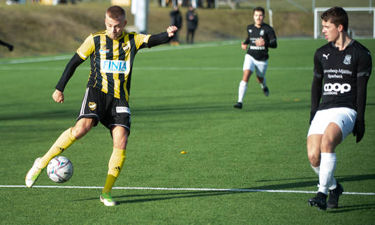 IFK Hässleholms Jens Lynard i träningsmatchen mellan Sölvesborg och IFK Hässleholm i Sölvesborg 19 februari 2022.
