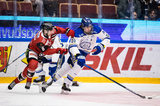 Malmö Redhawks Johan Olofsson och Leksands Lian Bichsel