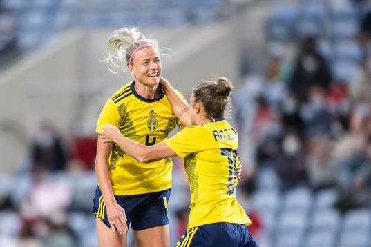 Hanna Glas of Sweden celebrates after 1-0