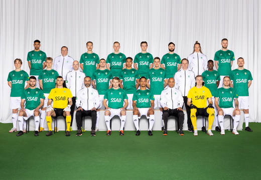  Joakim Persson, Materialförvaltare Janne Lövgren, Jacob Stensson, Christopher Redenstrand, Filip Sjöberg, Jonathan Tamimi, Fysio Susanna Johansson, Niklas Söderberg. Mittenledet från vänster: Douglas Karlberg, Henry Sletsjøe, Målvaktstränare John Åberg, André Reinholdsson, Eirik Asante Gayi, Pontus Rödin, Massör Joakim Gustafsson, Samouil Izountouemoi, Shkodran Maholli. Sittande från vänster: Roni Hajo, Andre Bernardini, Assisterande Tränare Jan Mian, Alexander Zetterström, Seth Kanteh Hellberg, Chefstränare Klebér Saarenpää, Viktor Frodig, Anton Lundin.