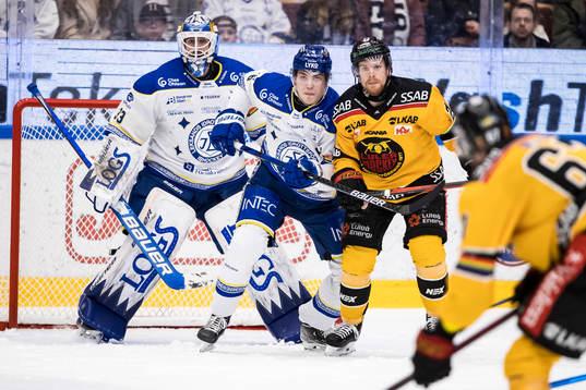 Leksands målvakt Axel Brage och Leksands Alexander
