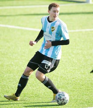 IFK Hässleholms Kieran Storm i träningsmatchen mellan Lunds BK och IFK Hässleholm i Lund 27 februari 2022.
