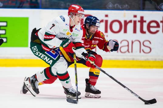 Frölundas Simon Edvinsson och Djurgårdens Niclas Bergfors