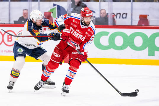Djurgårdens Niclas Bergfors och Timrås Robin Hanzl