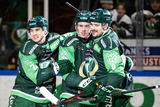 Färjestads Michael Lindqvist, Joakim Nygård och Mikael