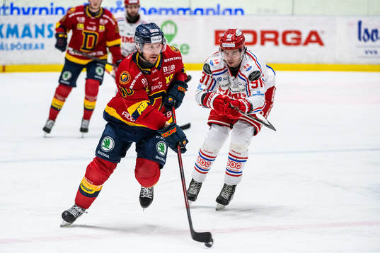 Djurgårdens Niclas Bergfors och Timrås Viktor Lodin