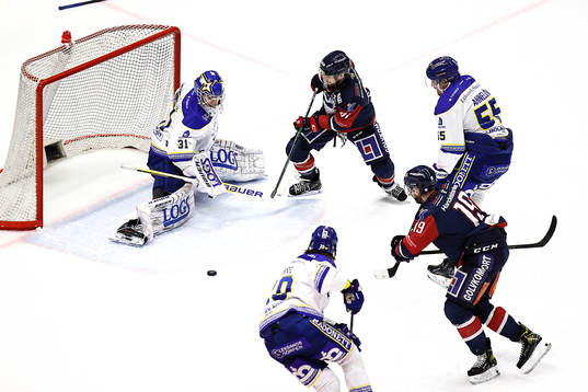 Mål 2-0 av Linköpings Patrick Russell förbi Leksands