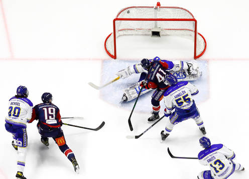 Mål 2-0 av Linköpings Patrick Russell förbi Leksands