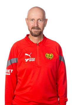 Mjällbys assisterande tränare Stefan Ekstrand poserar för ett porträtt den 10 mars 2022 i Mjällby.