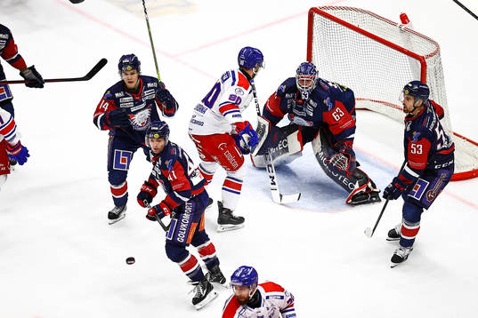 Linköpings Arvid Costmar, Broc Little, Eddie Larsson och