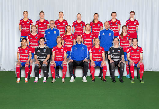  Moa Karlsson, Julia Tunturi, Kayla Adamek, Jutta Rantala, Sarah Stratigakis, Nova Karlsson, Hannah Sjödahl. Mittenledet från vänster: Clare Polkinghorne, Målvaktstränare Ulf Jakobsson, Hanna Ekengren, Klara Nyberg, Tränare Thomas Mårtensson, Linda Sällström. Sittande från vänster: Lisa Klinga, Sabrina DÁngelo, Kajsa Lind, Tränare Ulf Kristiansson, Nellie Persson, Shannon Lynn, Clara Markstedt.