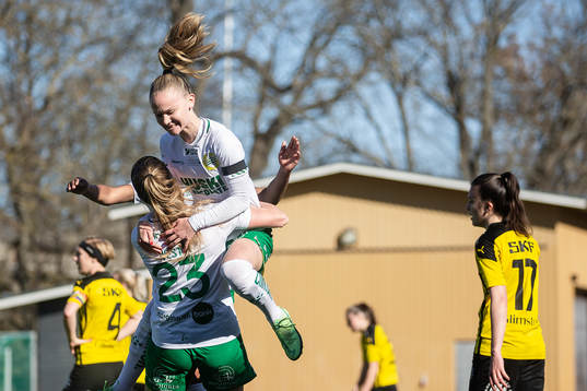 Hammarbys Matilda Vinberg och Emma Westin  jublar