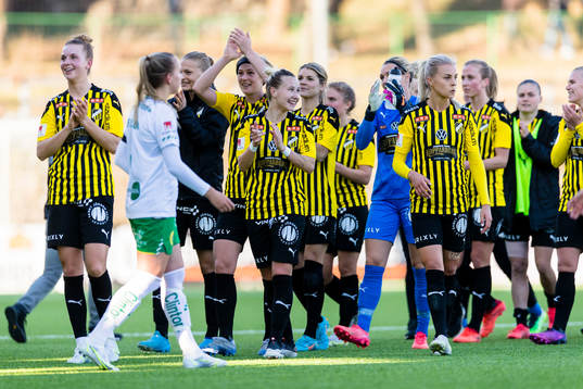 Häckens spelare jublar