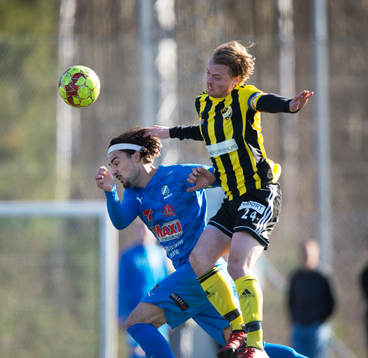  IFK Hässleholms Robin Strömberg i träningsmatchen mellan IFK Hässleholm och Nosaby IF i Hässleholm 19 mars 2022.
