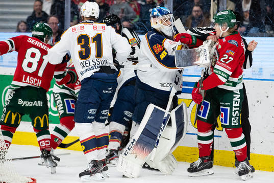 Djurgårdens målvakt Mantas Armalis och Frölundas Teodor