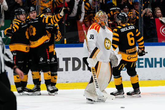Skellefteås Linus Karlsson och Rickard Hugg jublar