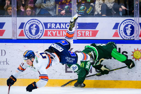 Växjös Olle Lycksell och Färjestads Linus Johansson