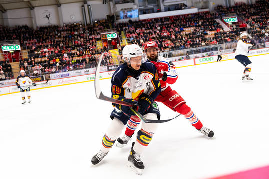 Djurgårdens Rhett Rakhshani och Timrås Robin Hanzl