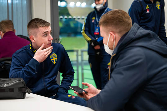 Patrik Wålemark of Sweden is interviewed