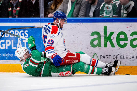 Rögles Tony Sund  och Oskarshamns Kim Rosdahl