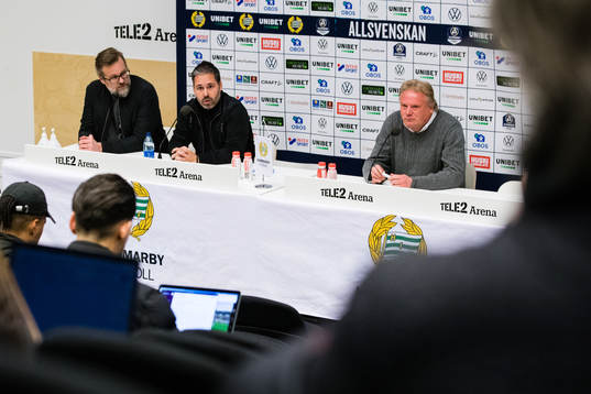 Hammarbys tränare Martí Cifuentes och Helsingborgs tränare Jörgen Lennartsson