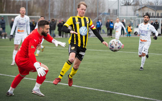 IFK Hässleholms Robin Strömberg i matchen i div. 2 Södra Götaland mellan IFK Hässleholm och IFK Berga i Hässleholm 2 april 2022.