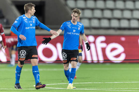 Halmstads Mikael Boman jublar efter 2-1