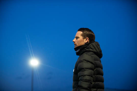 IFK Hässleholms tränare Johan Persson i matchen i div. 2 Södra Götaland mellan Eslövs BK och IFK Hässleholm  i Eslöv 8 april 2022.