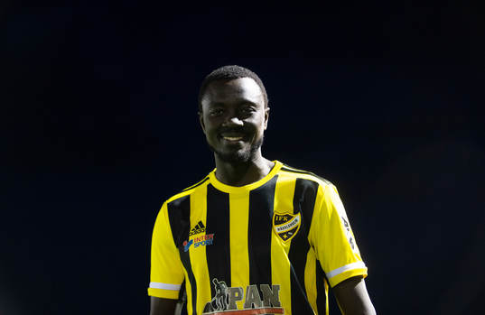 IFK Hässleholms Mohammed Mbye i matchen i div. 2 Södra Götaland mellan Eslövs BK och IFK Hässleholm  i Eslöv 8 april 2022.