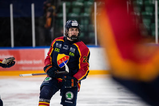 Djurgårdens Liam Öhgren jublar