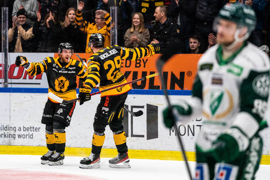 Skellefteås Filip Sandberg och Albin Sundsvik jublar