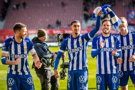 IFK Göteborgs Marcus Berg, Amir Al-Ammari, Emil Salomonsson och Carl Johansson jublar