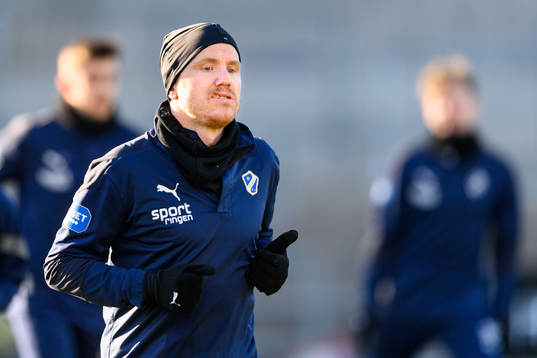 Halmstads Simon Lundevall före fotbollsmatchen i