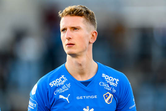 Halmstads Andreas Bengtsson före fotbollsmatchen i