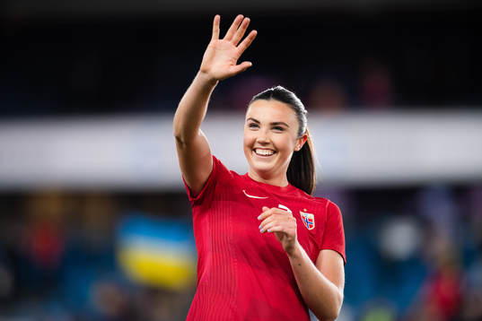 Ingrid Syrstad Engen of Norway celebrates
