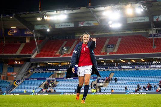Ingrid Syrstad Engen of Norway celebrates
